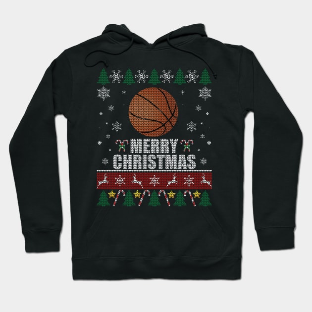 Basketball Ball Christmas Hoodie by Sleazoid